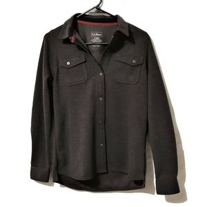 L.L. Bean Grey Long Sleeve Button Front Jacket